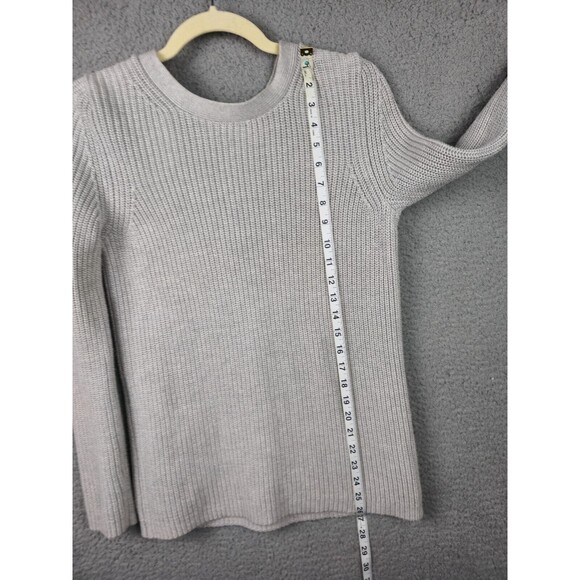 Banana Republic Sweater Womens M Gray Pullover Lace Up Tie Back Chunky Ribbed - Picture 7 of 11